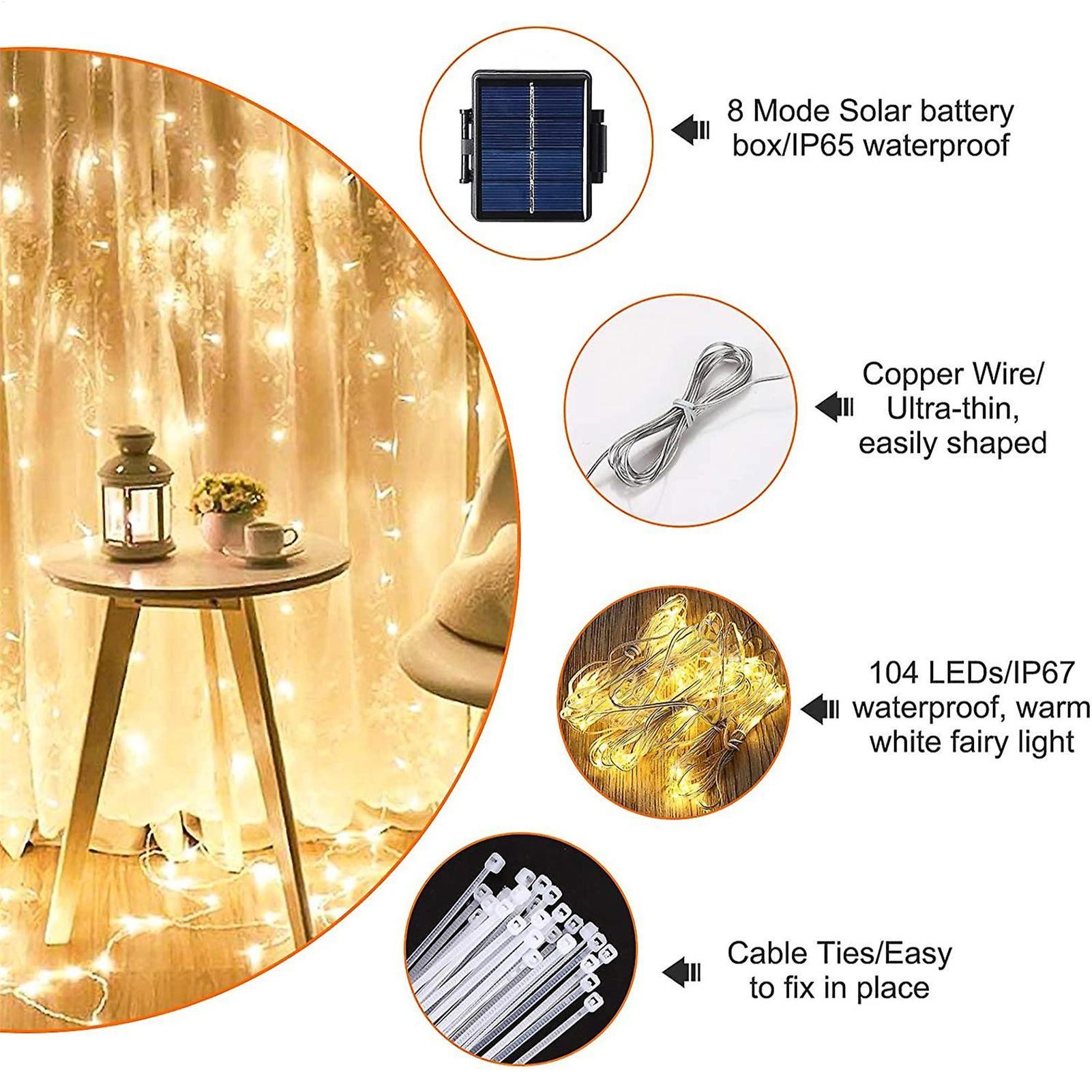 Smart Garden Light Camera - Luci a stringa solari per ombrellone,