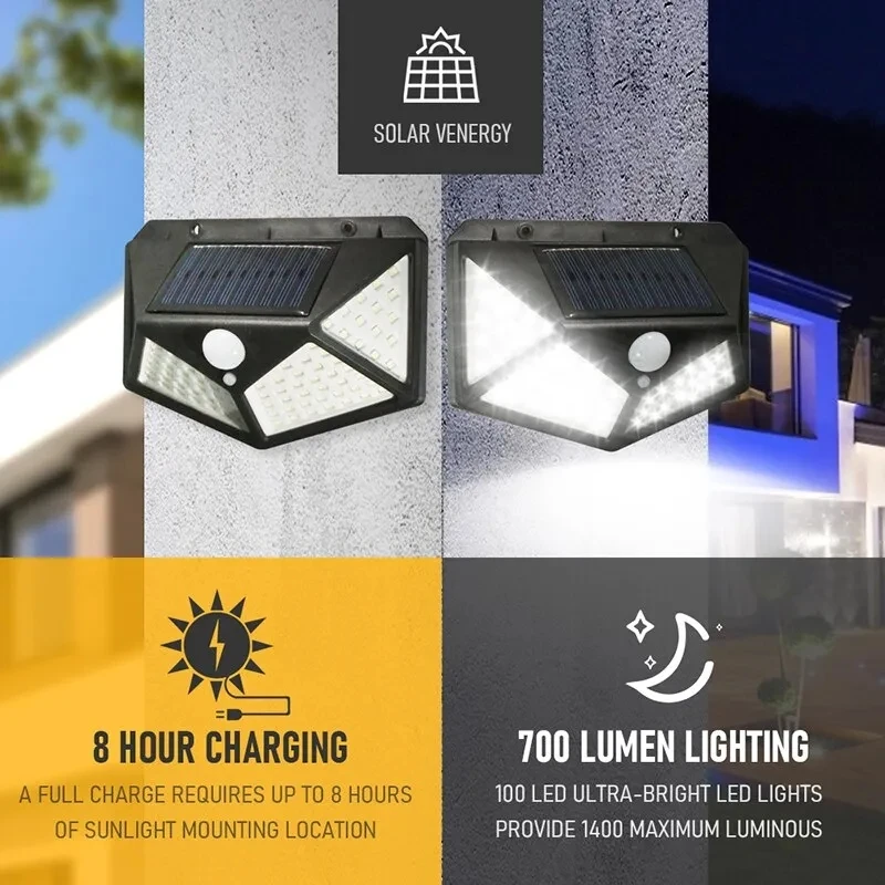 Smart Garden Light Camera - Lampada solare multifunzionale da 100 LED
