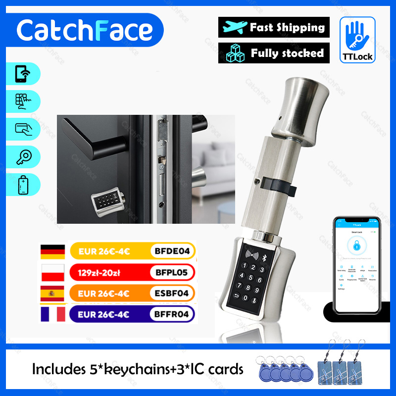Smart Garden Gate Lock - Serratura Cilindrica Intelligente TTlock Bluetooth, Sicurezza