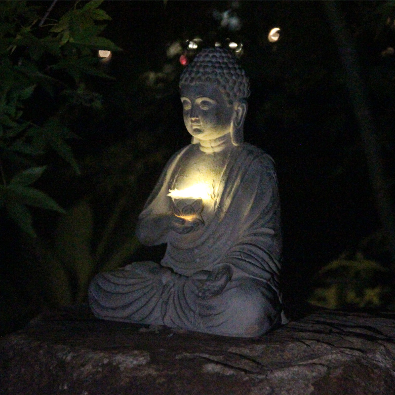 Statua di Buddha solare in res - Smart Garden Ornaments recensione e prezzo
